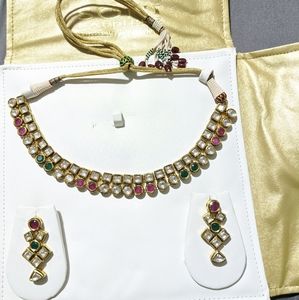 Pink and Green Authentic Kundan Set